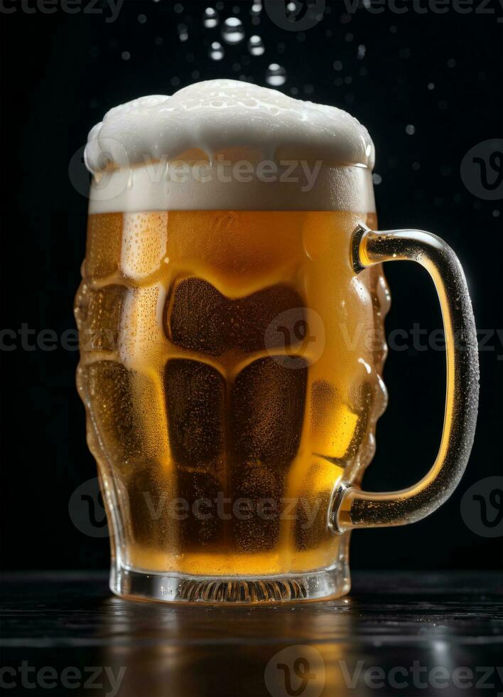 Photo of the mug with beer AI Generative