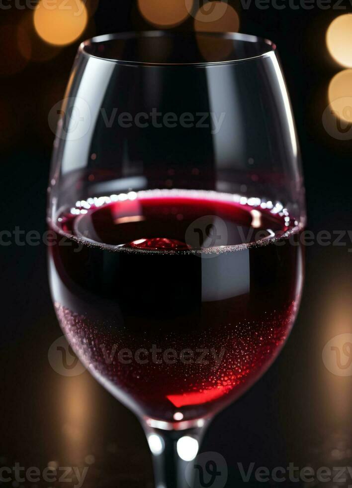 Photo of the glass with red wine AI Generative