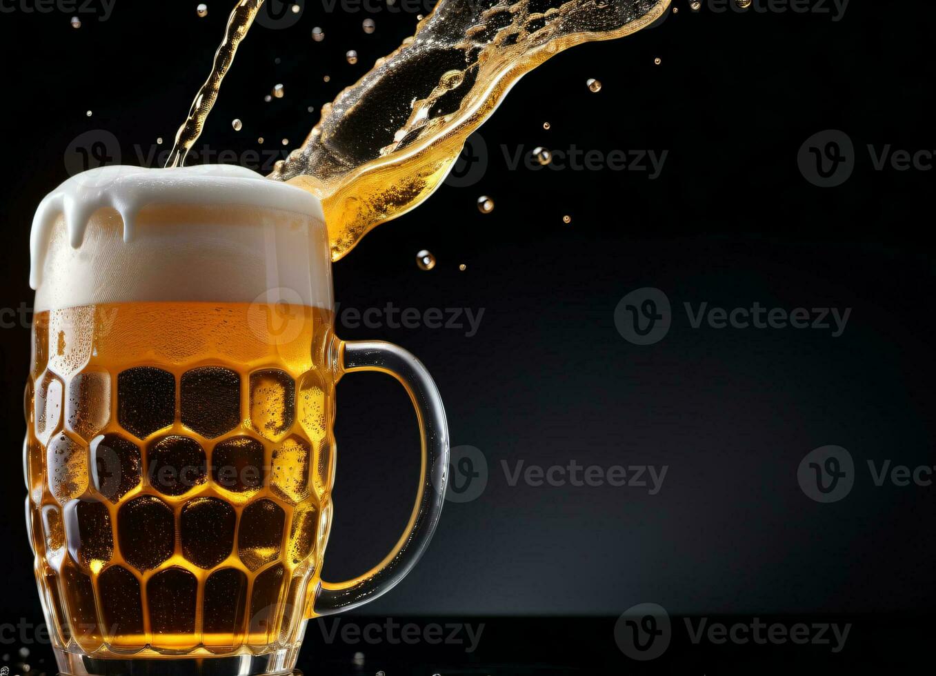 Photo of the mug with beer AI Generative