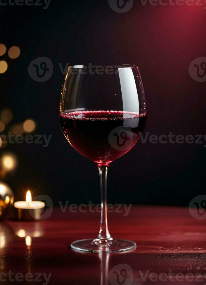 Photo of the glass with red wine AI Generative