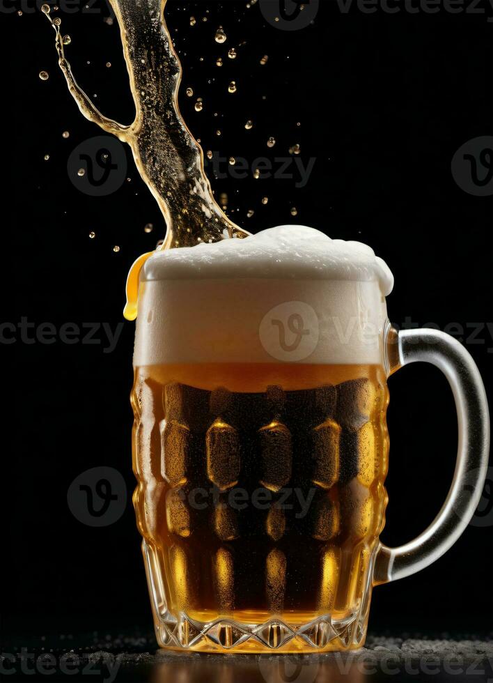 Photo of the mug with beer AI Generative