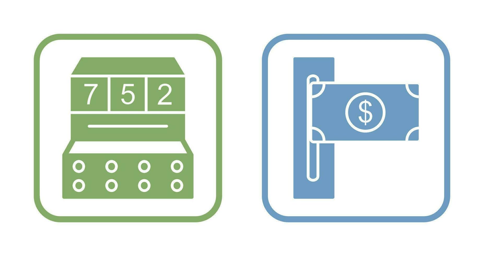 slot machine and slot of bills  Icon vector