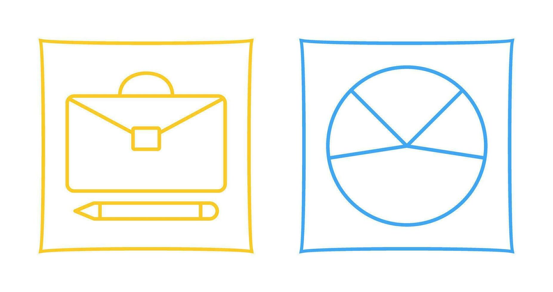 briefcase and pie chart analysis Icon vector