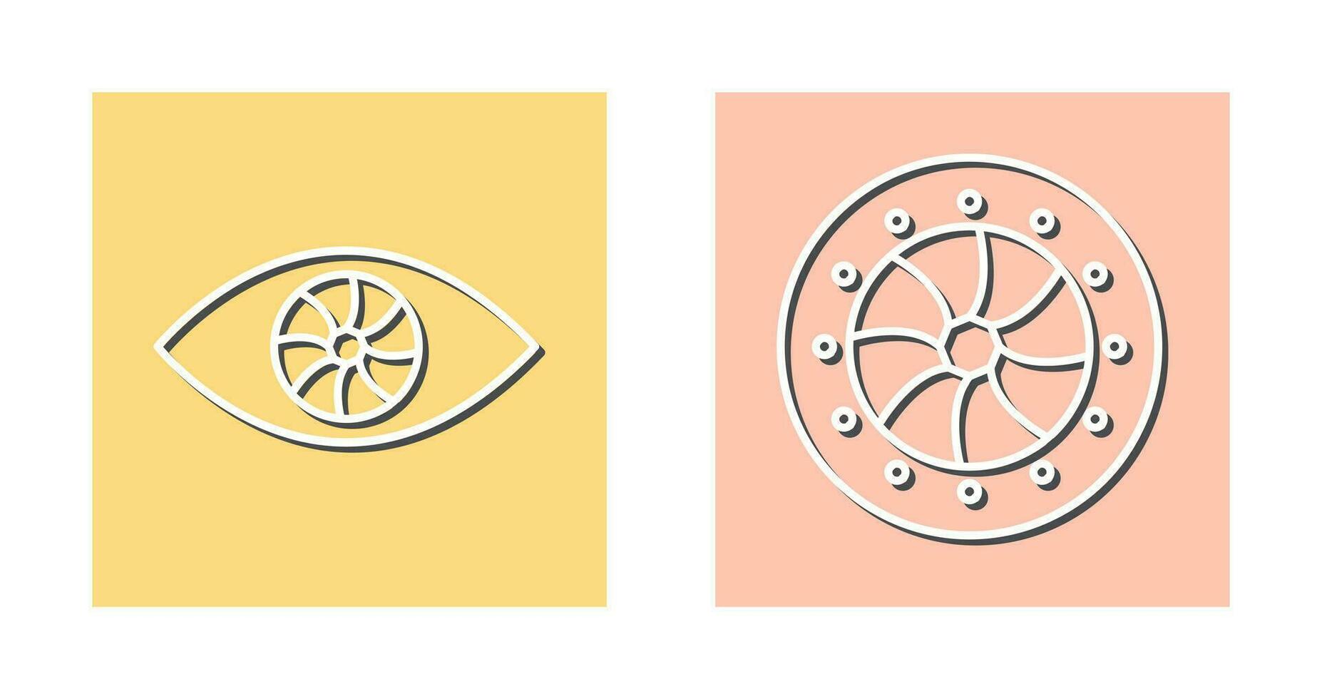 eye and optical diaphram Icon vector