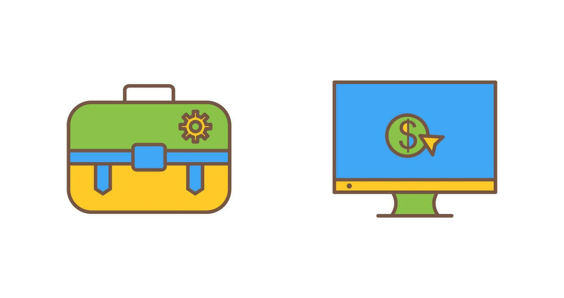 portfolio management and pay per click Icon vector