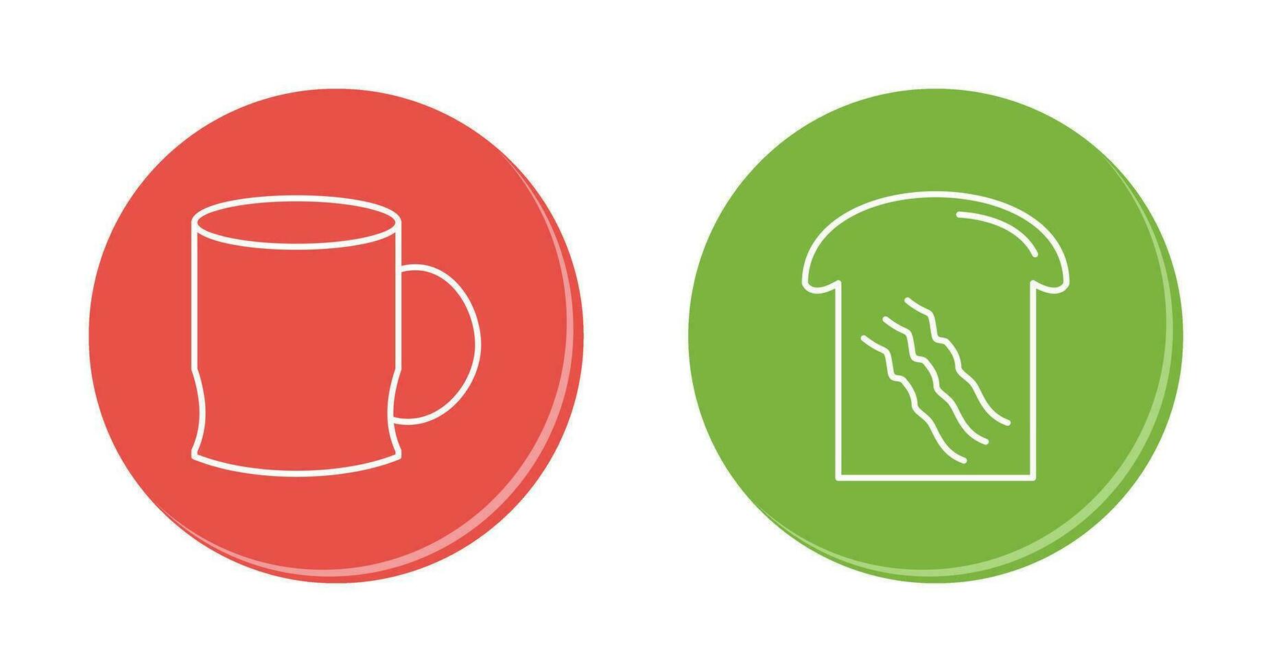 toast and coffee cup  Icon vector