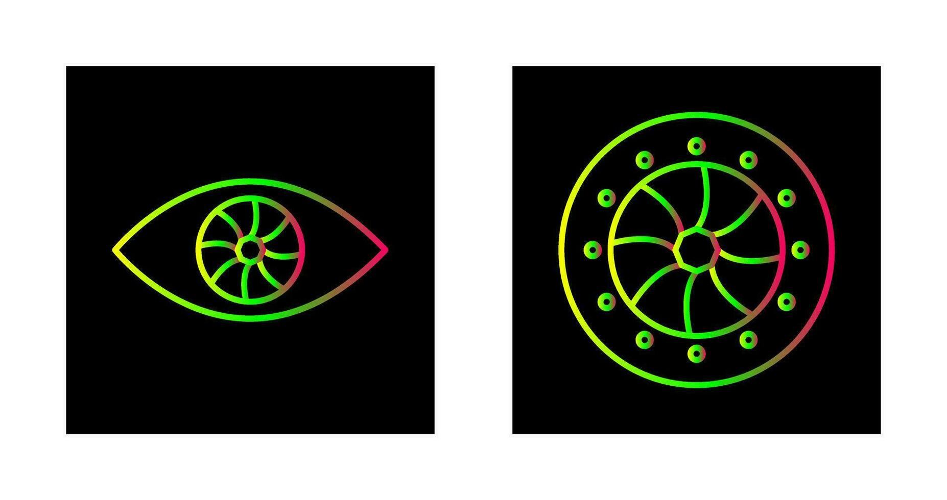 eye and optical diaphram Icon vector