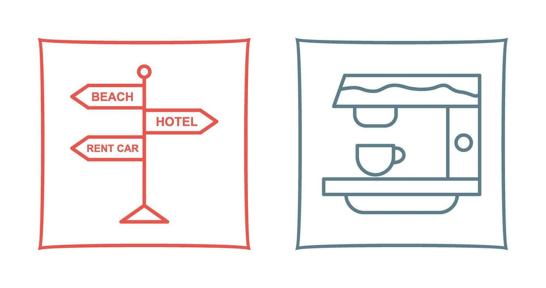 signboard and coffe machine Icon vector