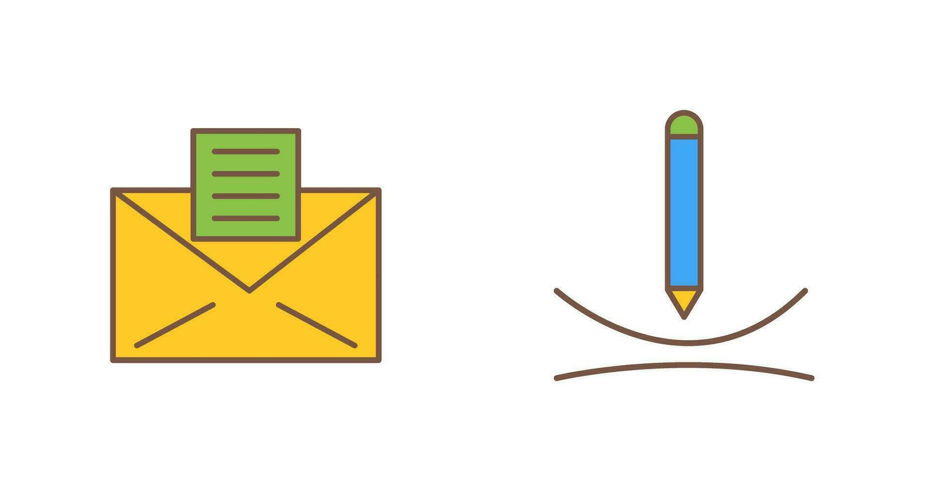 email documents and draw curve Icon vector