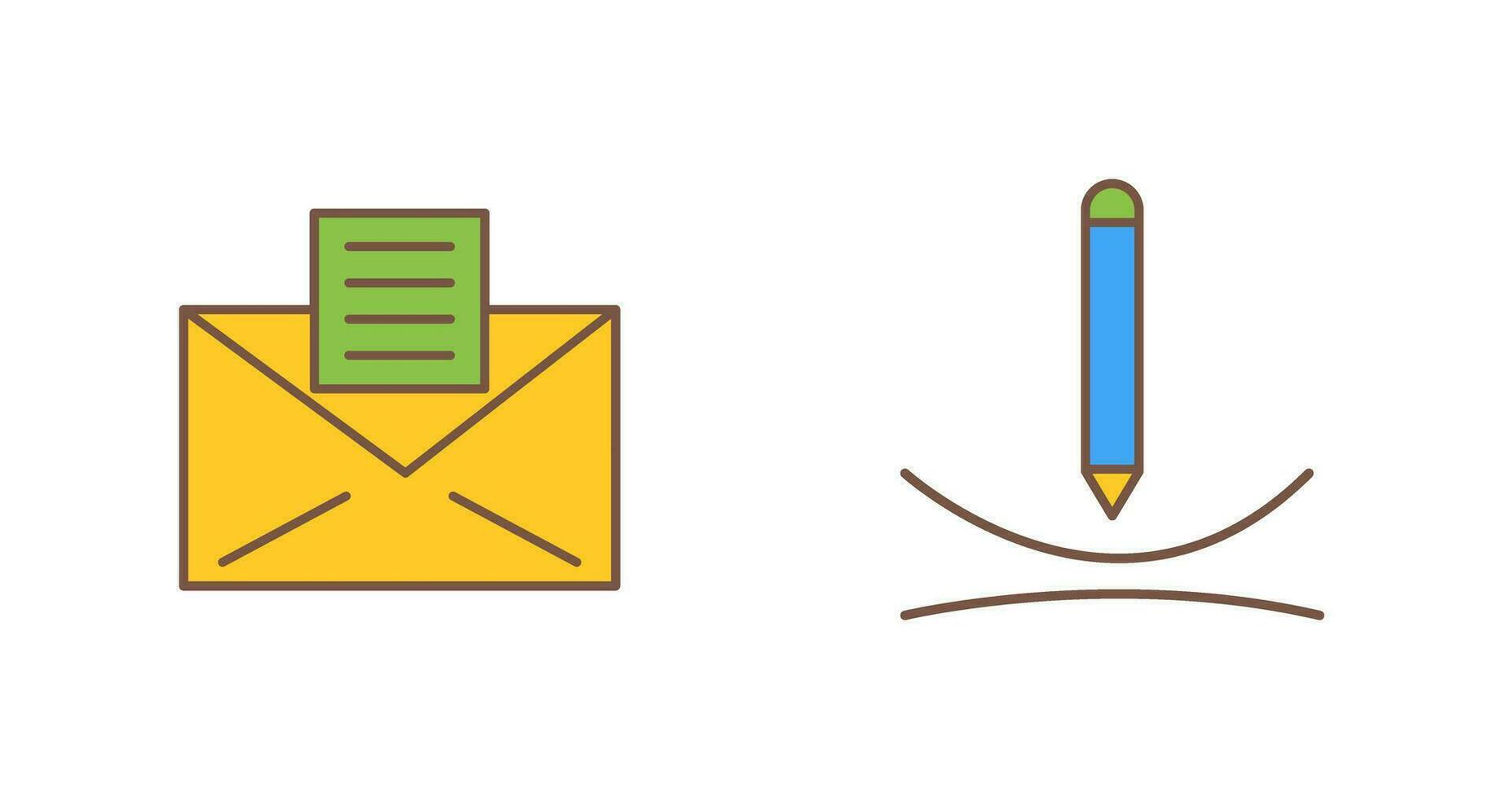 email documents and draw curve Icon vector