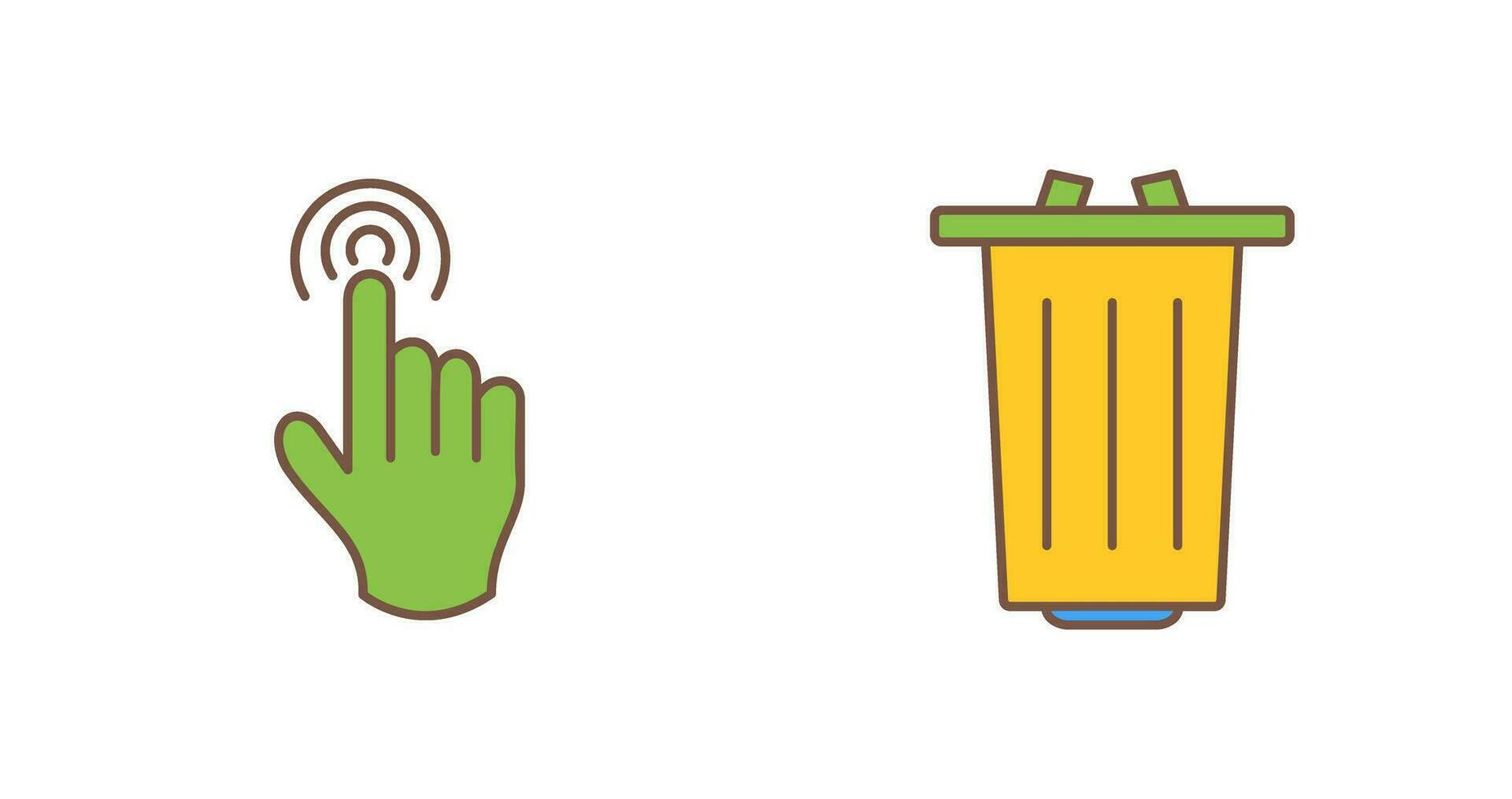 danger of hand press and garbage Icon vector