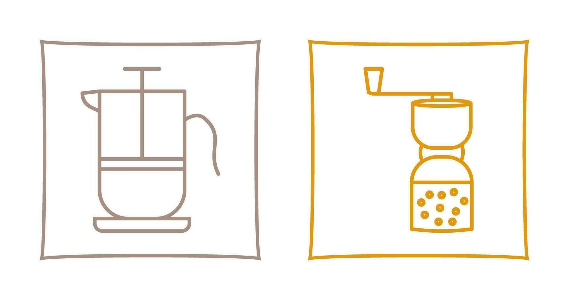 french press and coffee grinder  Icon vector