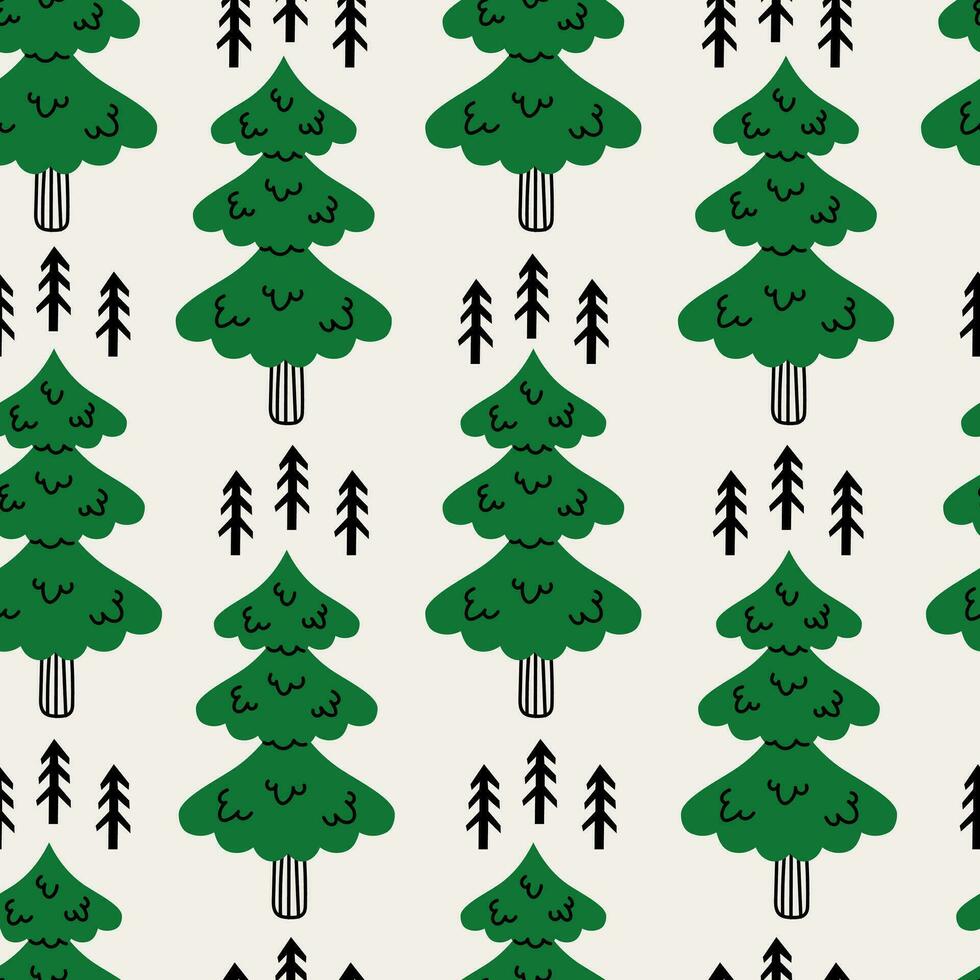 Coniferous forest seamless pattern vector
