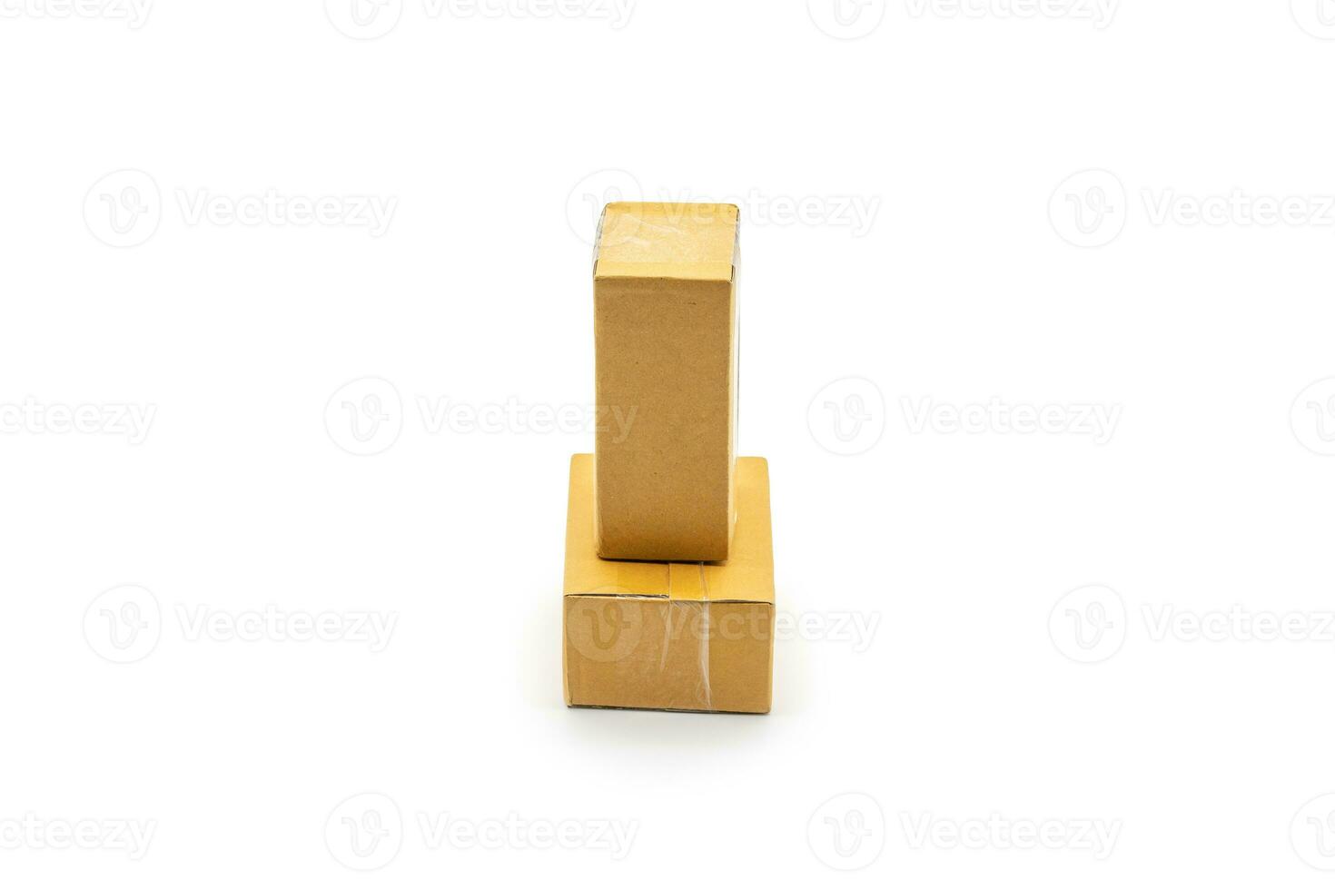 two boxed tower on the white clear background photo