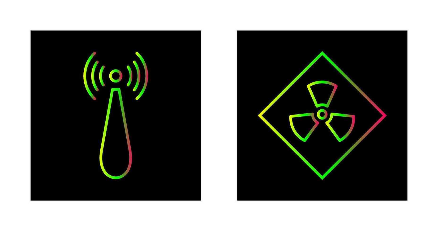 non ionizing radiation and radiation Icon vector