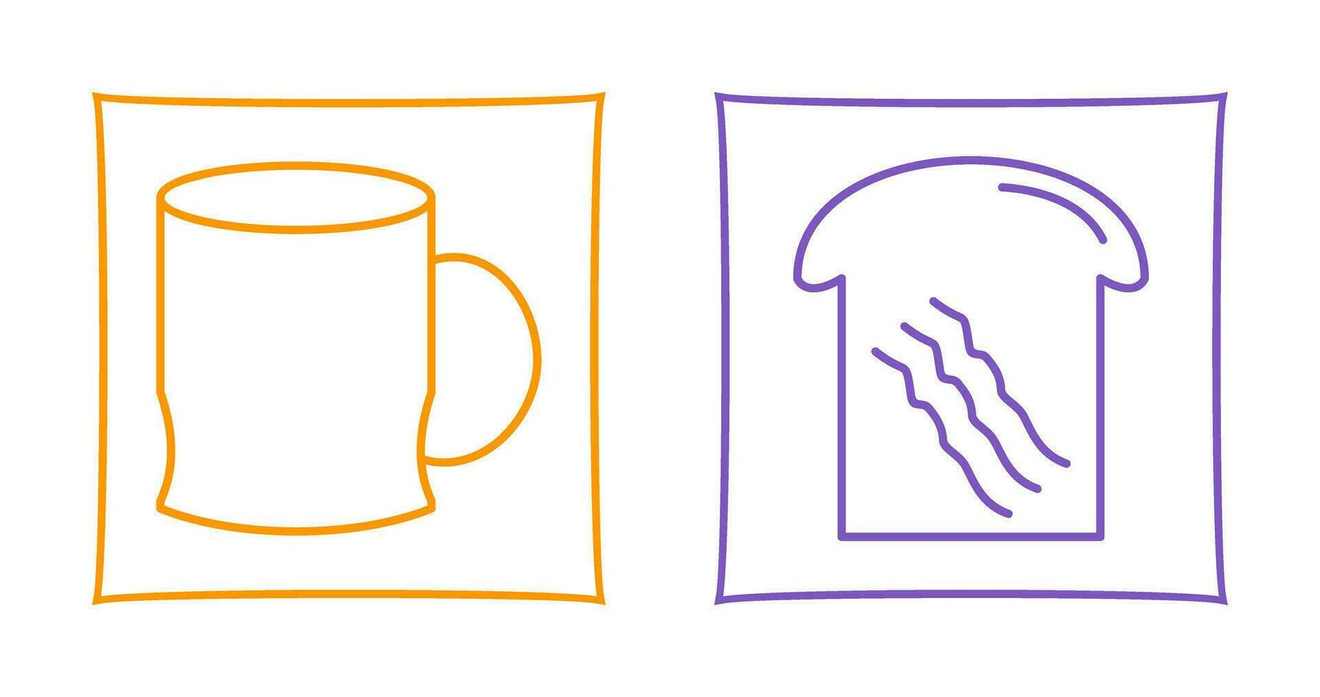 toast and coffee cup  Icon vector