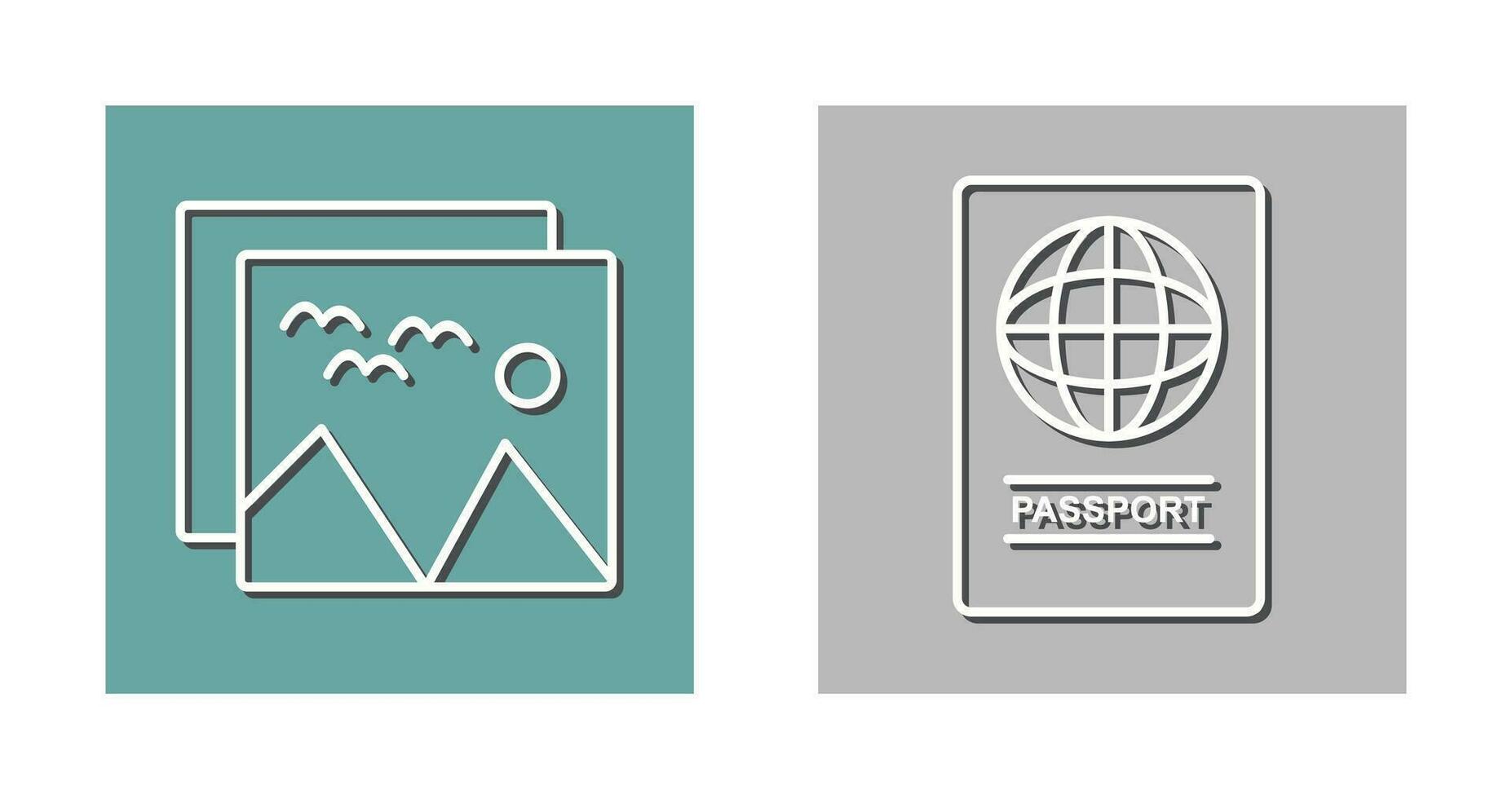 pictures and passport Icon vector