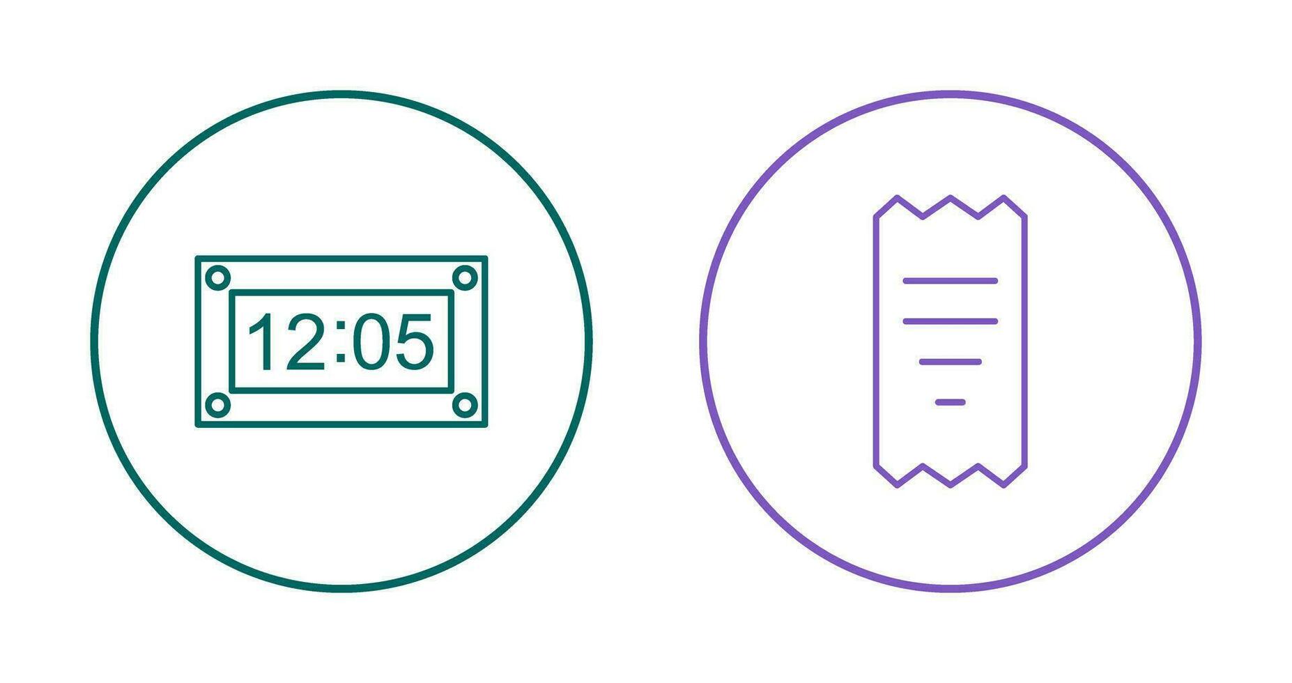 timer and receipt Icon vector
