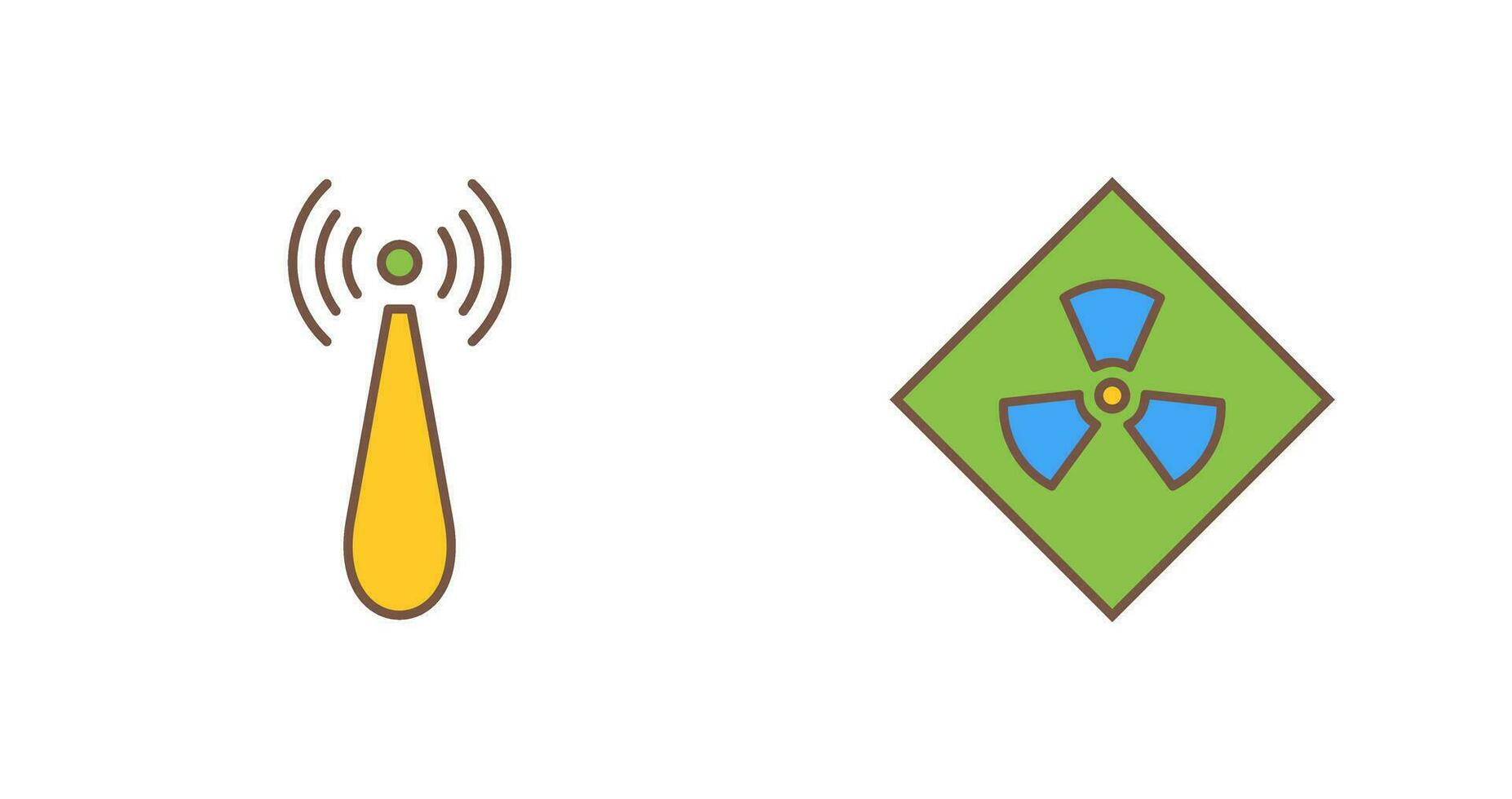 non ionizing radiation and radiation Icon vector
