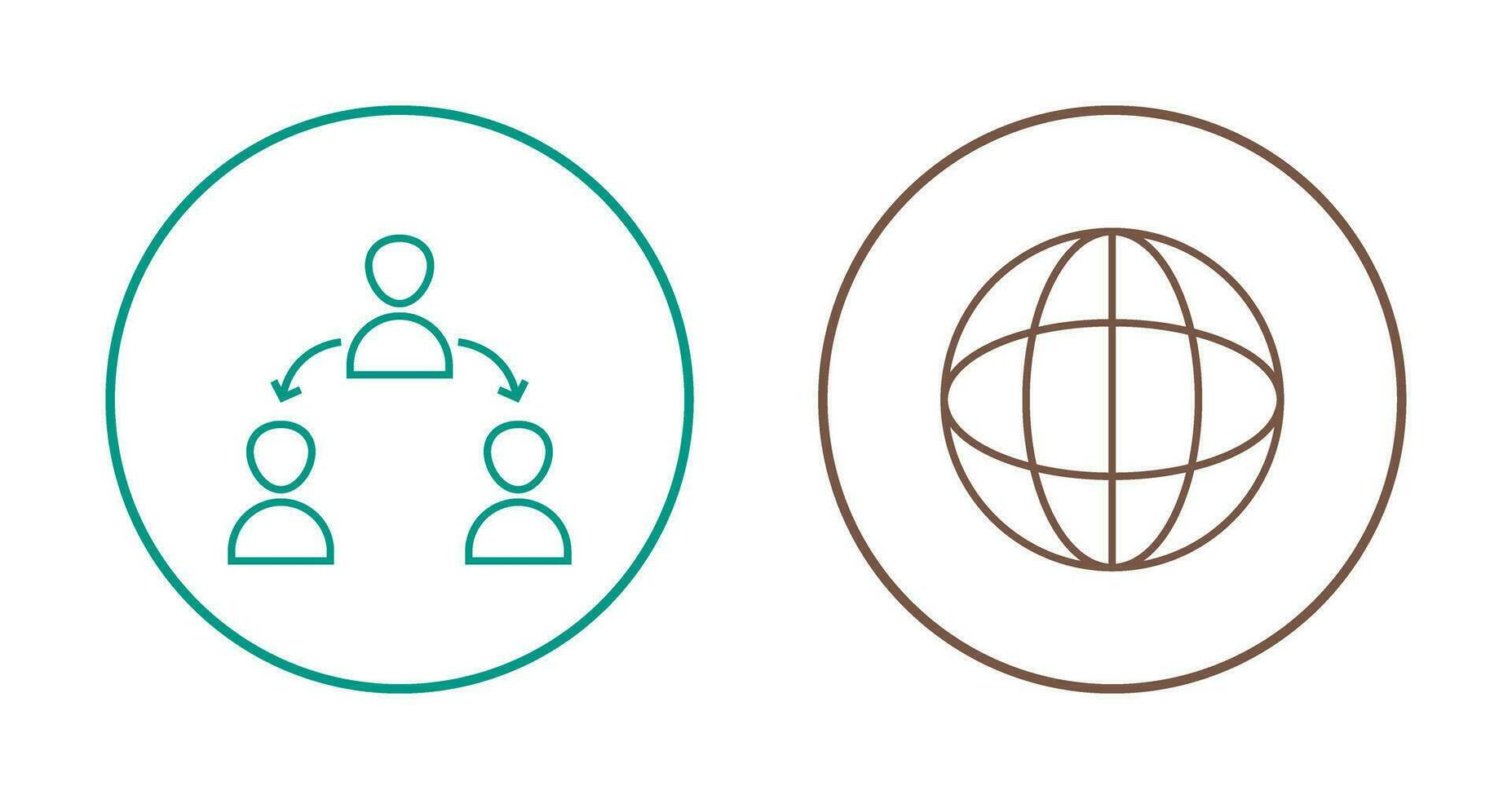 connected user and globe Icon vector