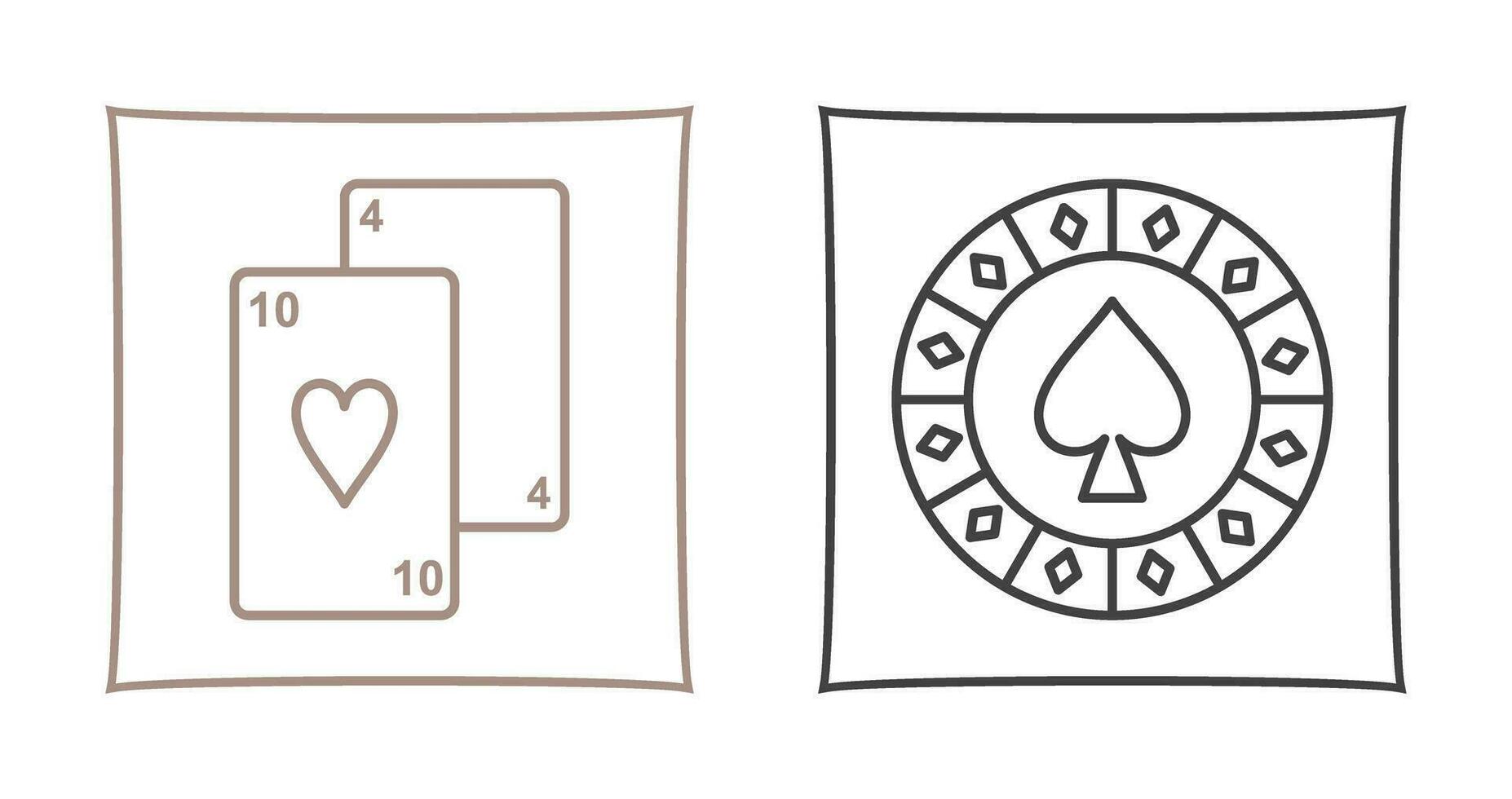 playing cards and spade chips Icon vector