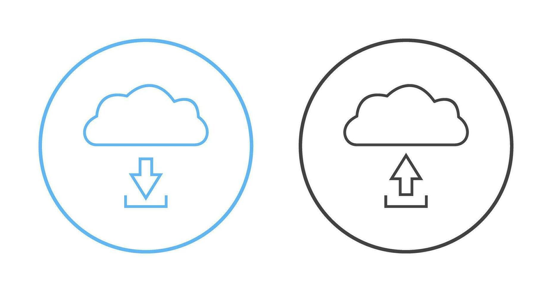 download from cloud upload to cloud  Icon vector