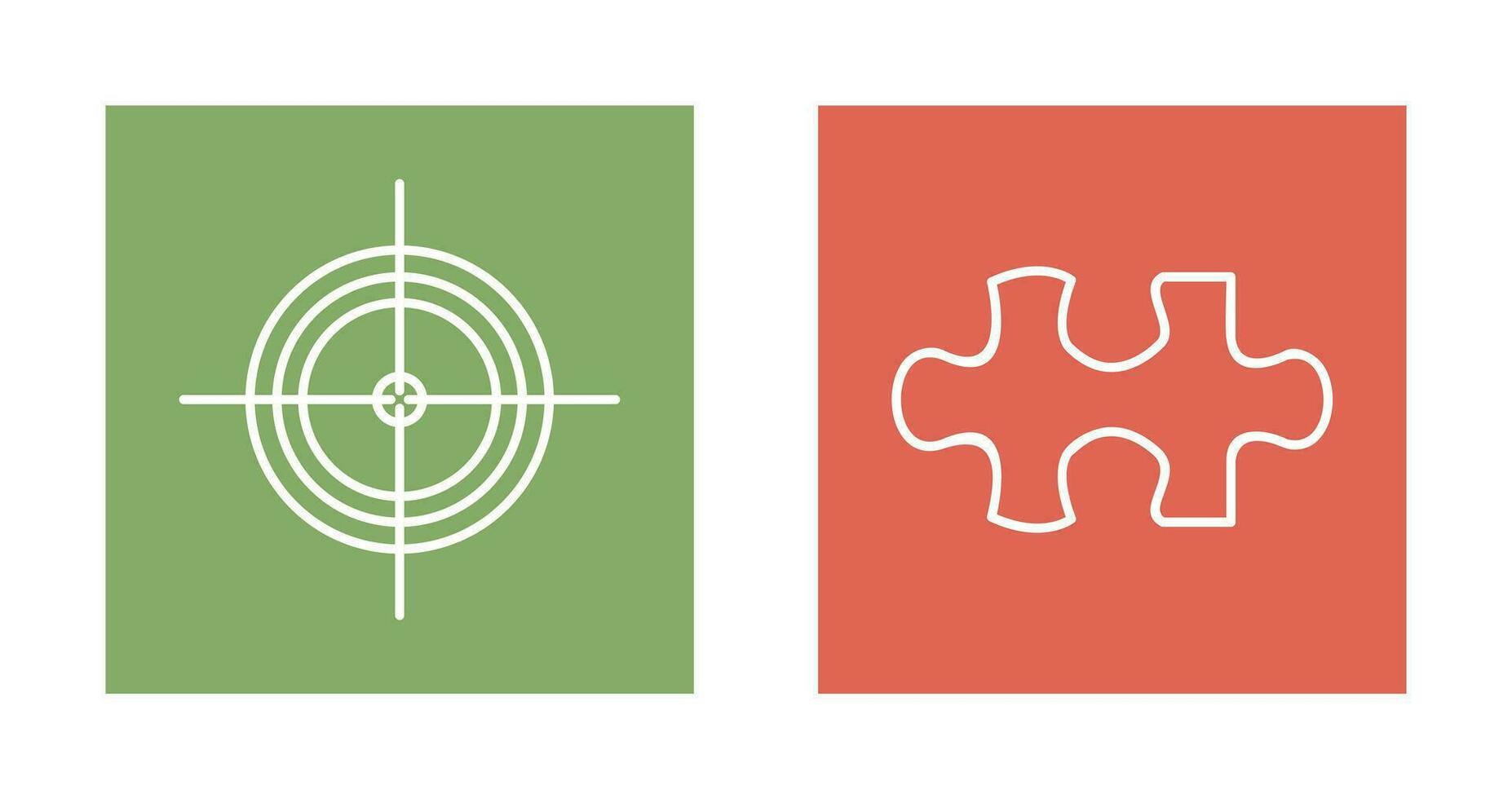 Target and Puzzle Piece Icon vector