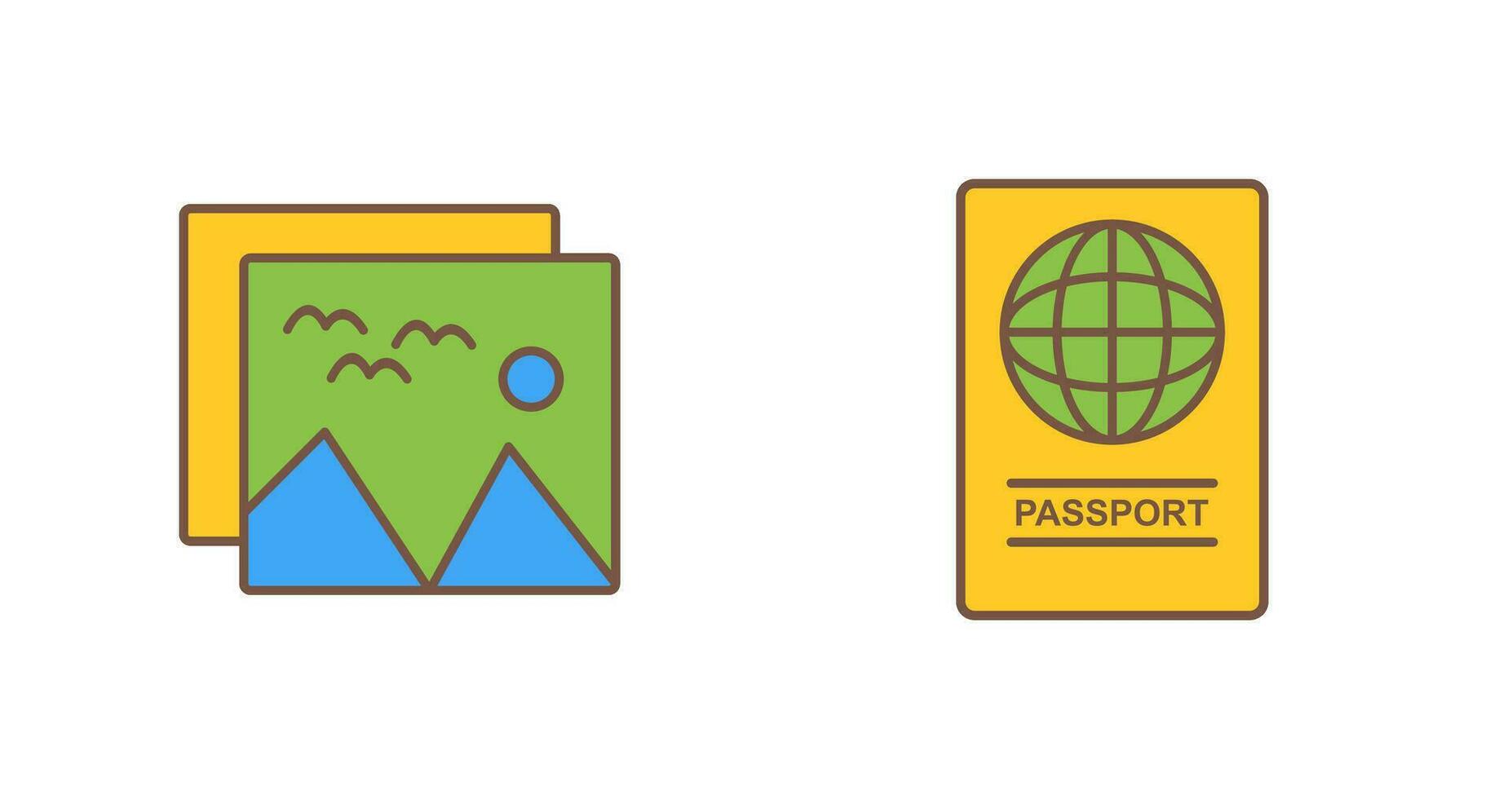 pictures and passport Icon vector