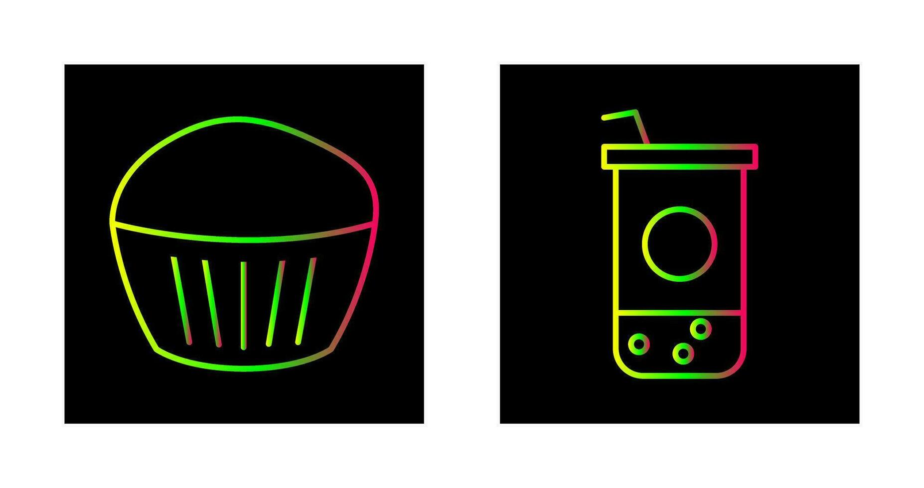 Chocolate Muffin and Chocolate Shake  Icon vector