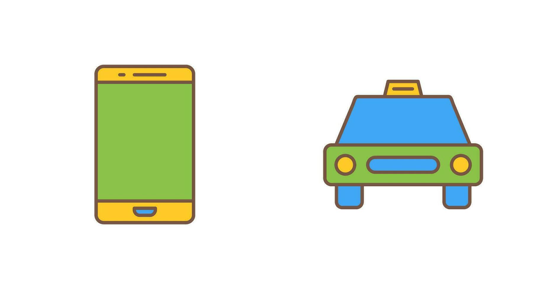 cell phone and cab  Icon vector