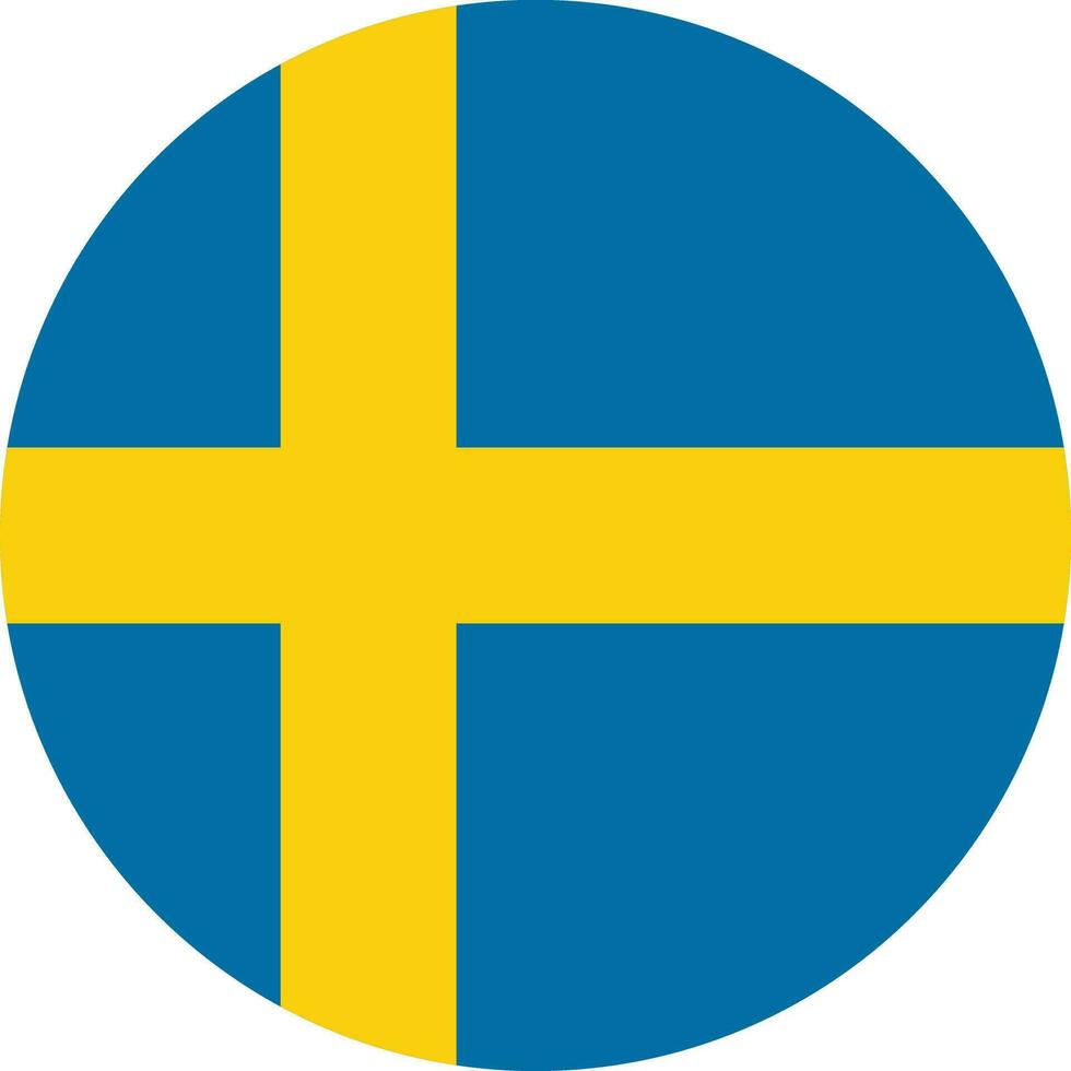 Round Sweden flag vector isolated on white background