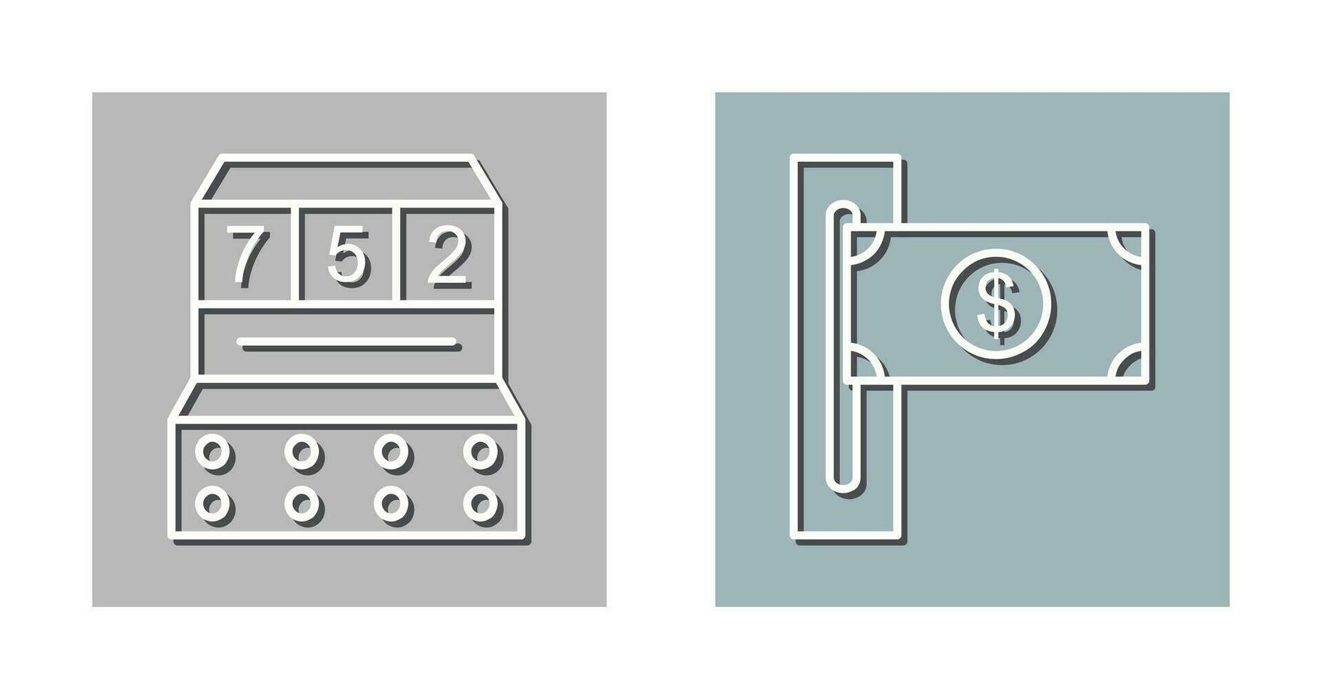 slot machine and slot of bills  Icon vector