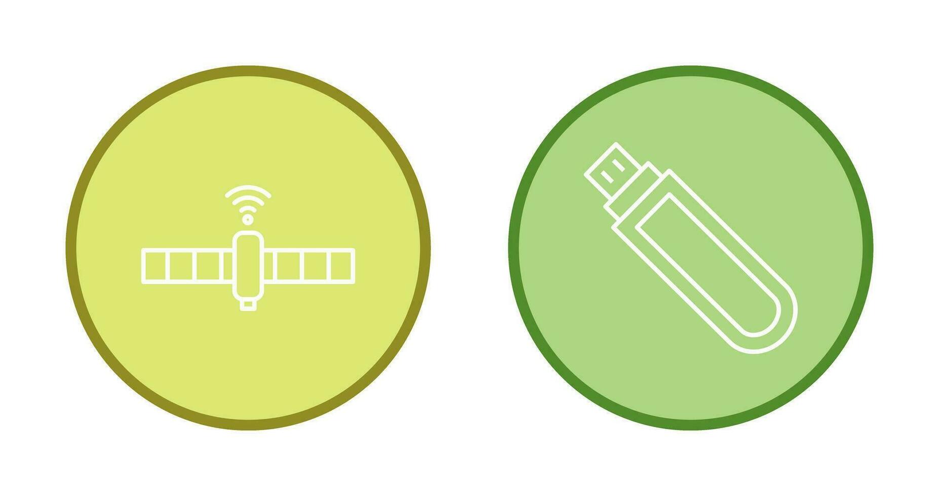 satélite y USB conducir icono vector