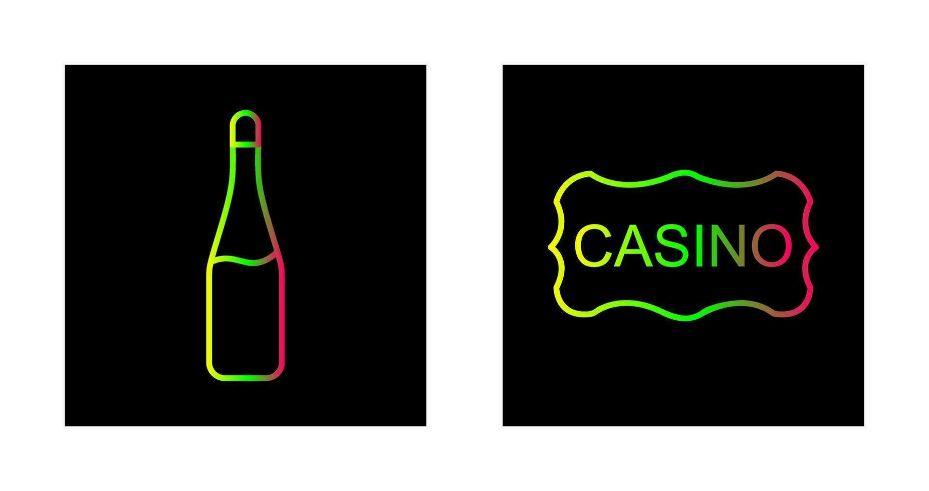 champgane bottle and casino sign  Icon vector