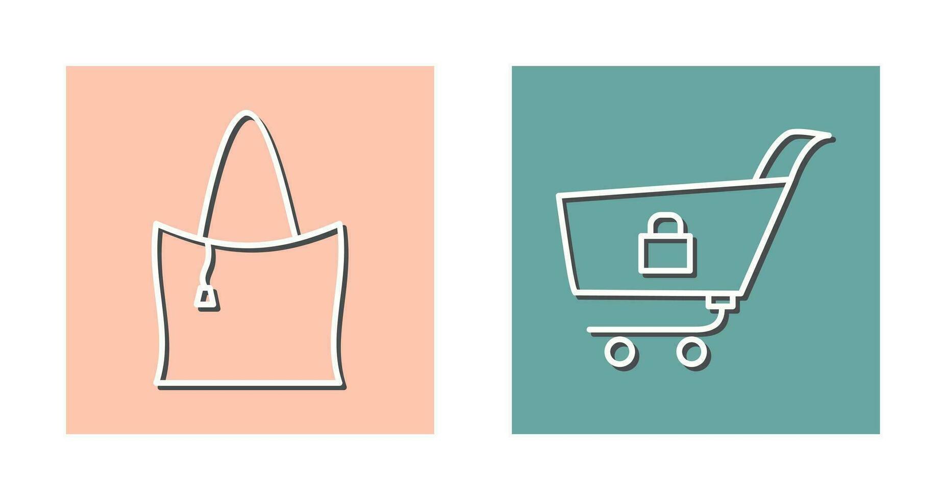 checkout and lcoked cart Icon vector