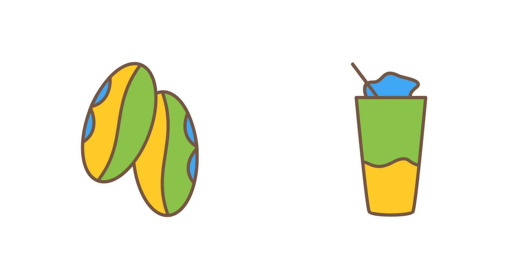 Coffee Grain And Frappe  Icon vector