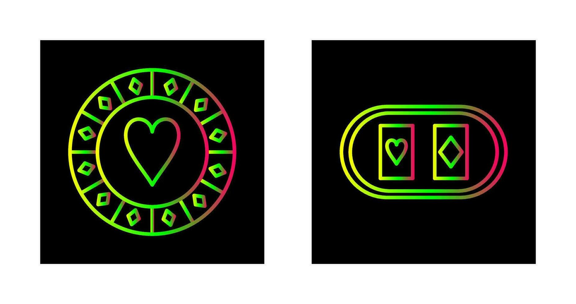 casino chips and cards table  Icon vector