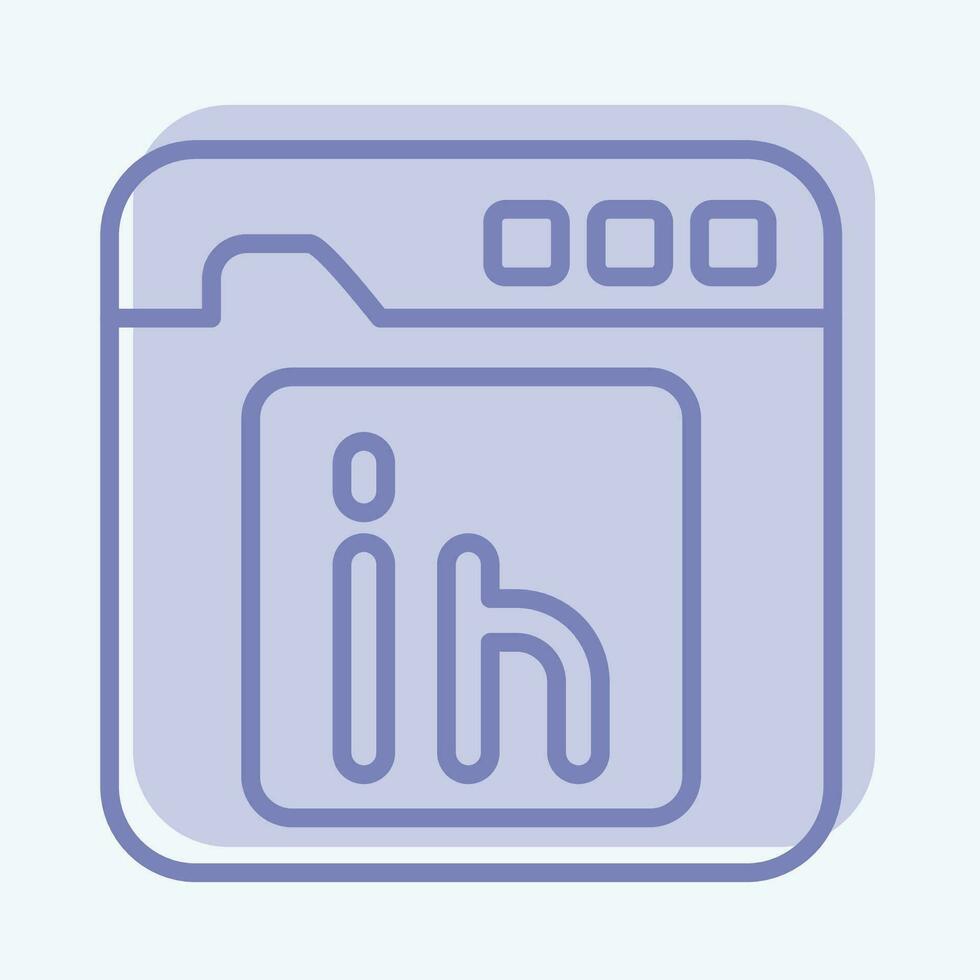 Icon Linkedin. related to Communication symbol. two tone style. simple design editable. simple illustration vector