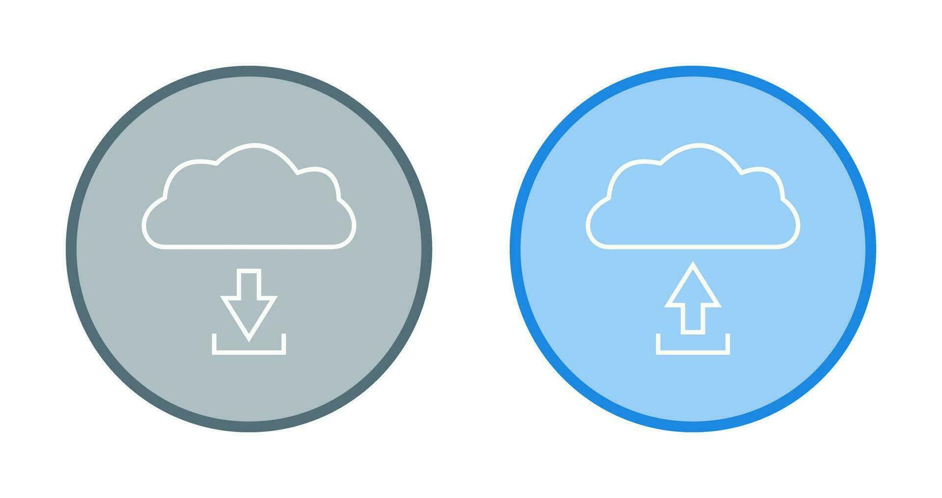 download from cloud upload to cloud  Icon vector