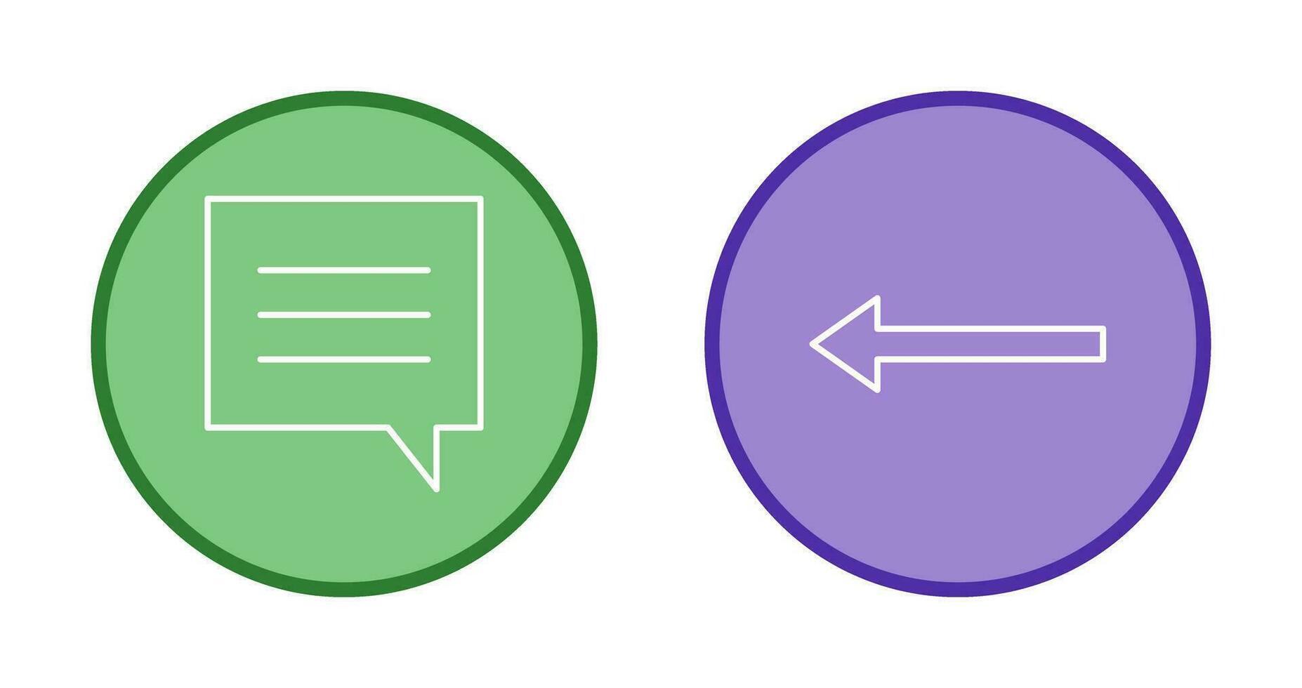 single chat bubble and left arrow Icon vector