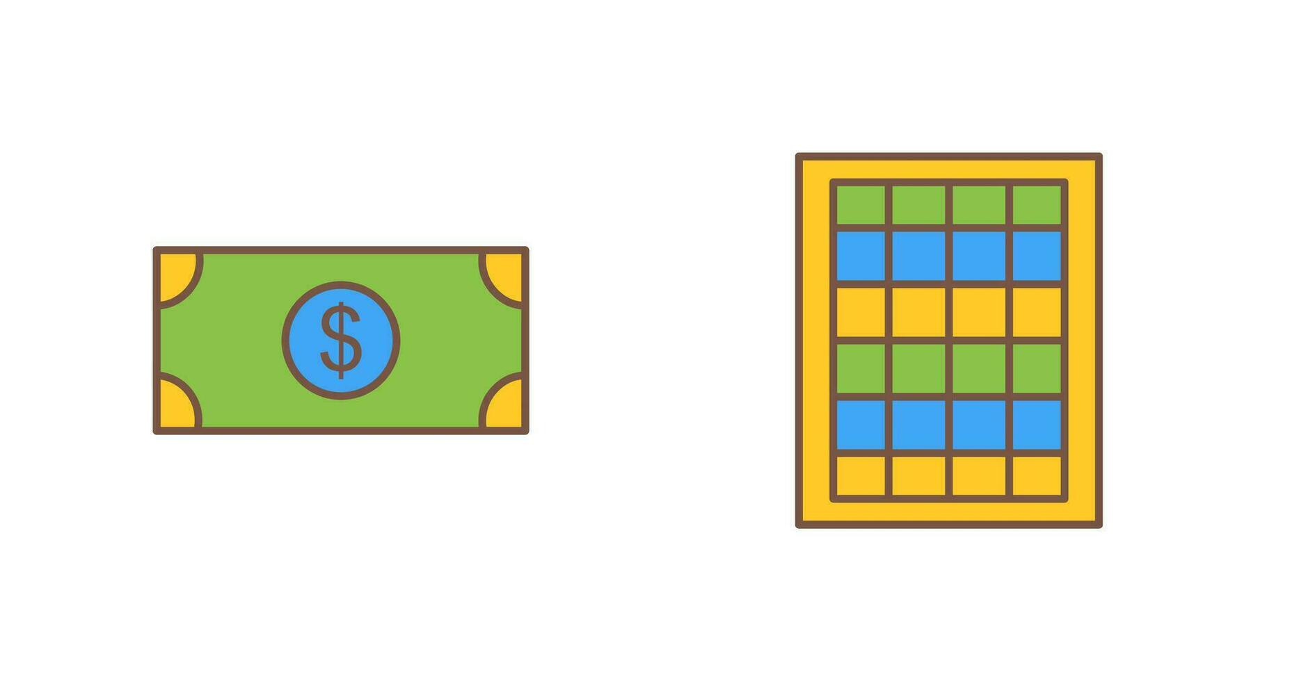 dollar bill and table of rates  Icon vector