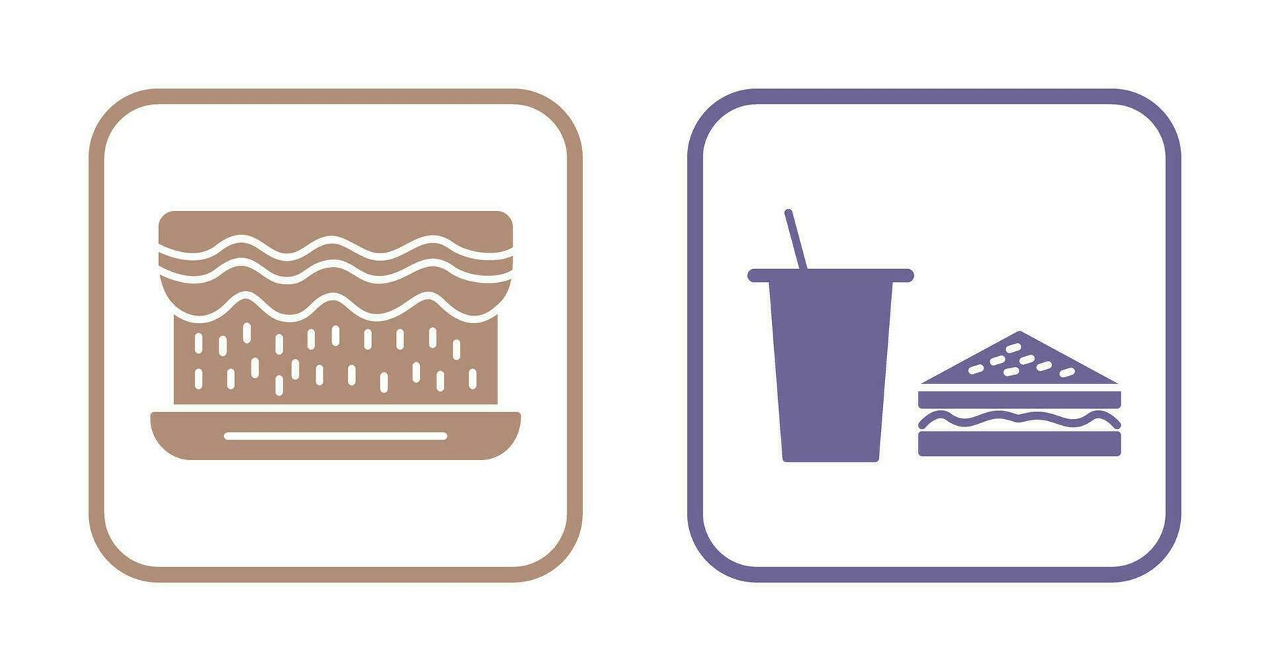 cream cake and lunch bistro Icon vector