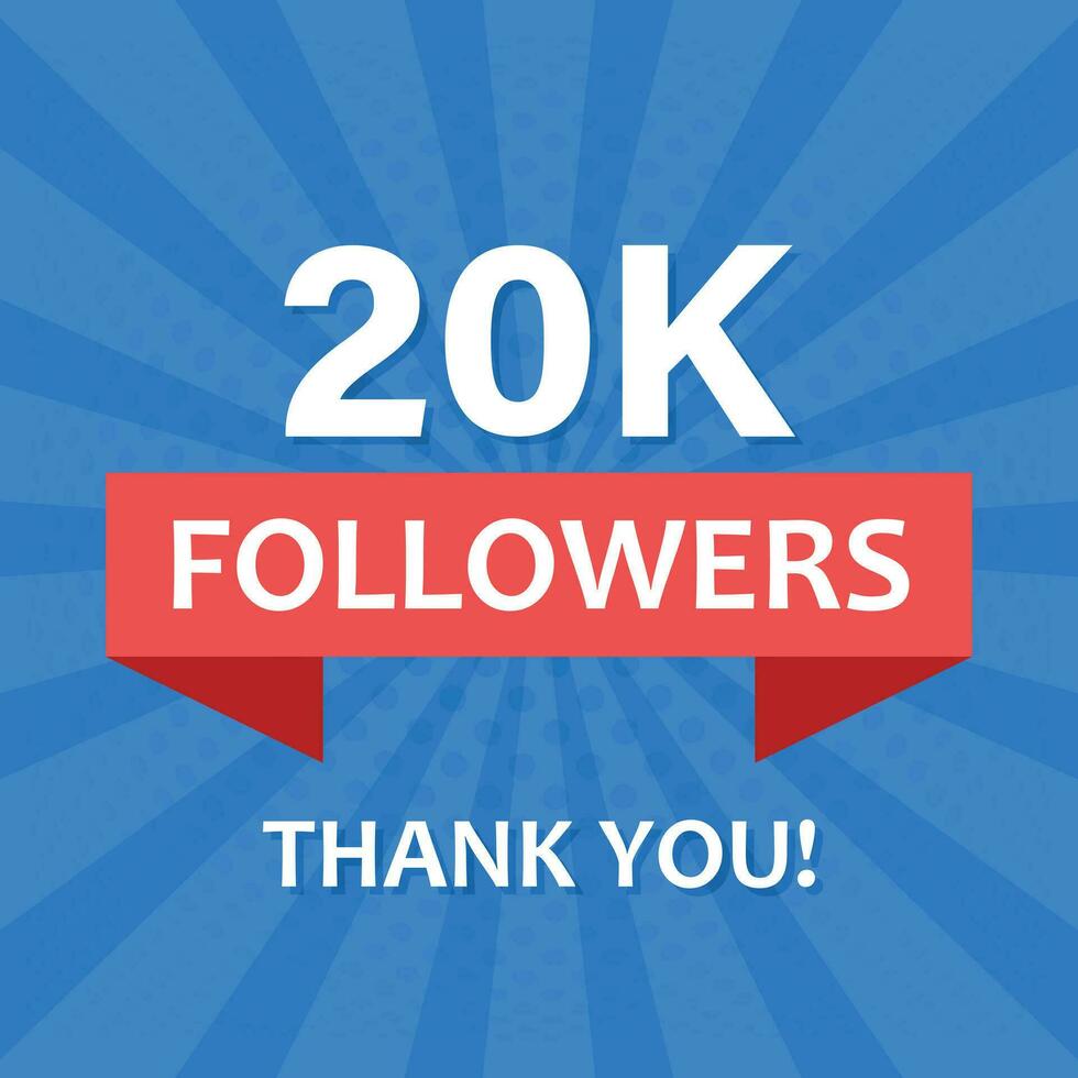 gracias usted 20000 seguidores icono en plano estilo. suscripción cantidad vector ilustración en aislado antecedentes. 20k seguidor firmar negocio concepto.