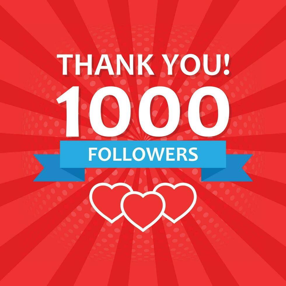 Thank you 1000 followers icon in flat style. Subscription amount vector illustration on isolated background. 1k follower sign business concept.