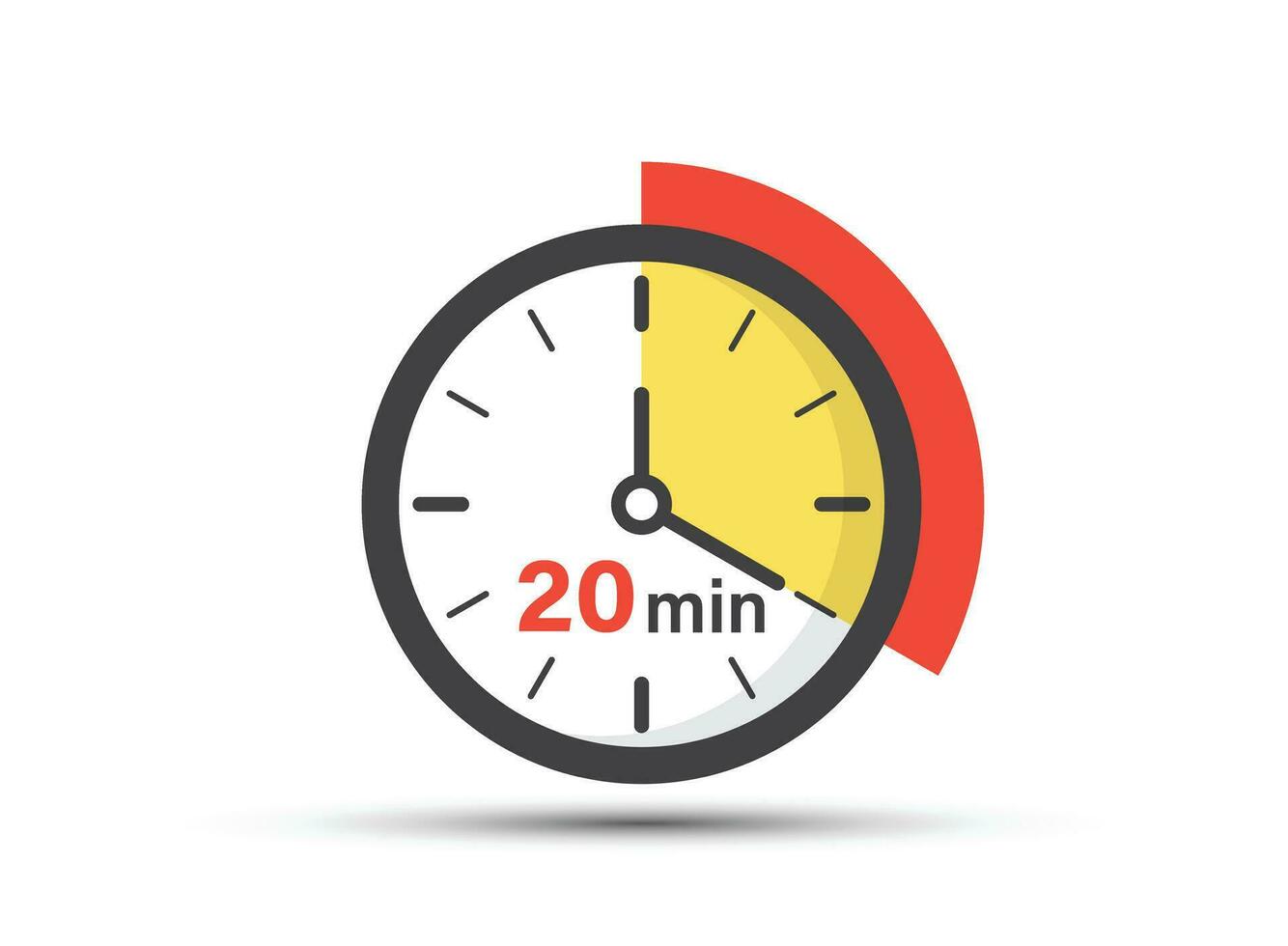 20 minutos en cronógrafo icono en plano estilo. reloj cara Temporizador vector ilustración en aislado antecedentes. cuenta regresiva firmar negocio concepto.