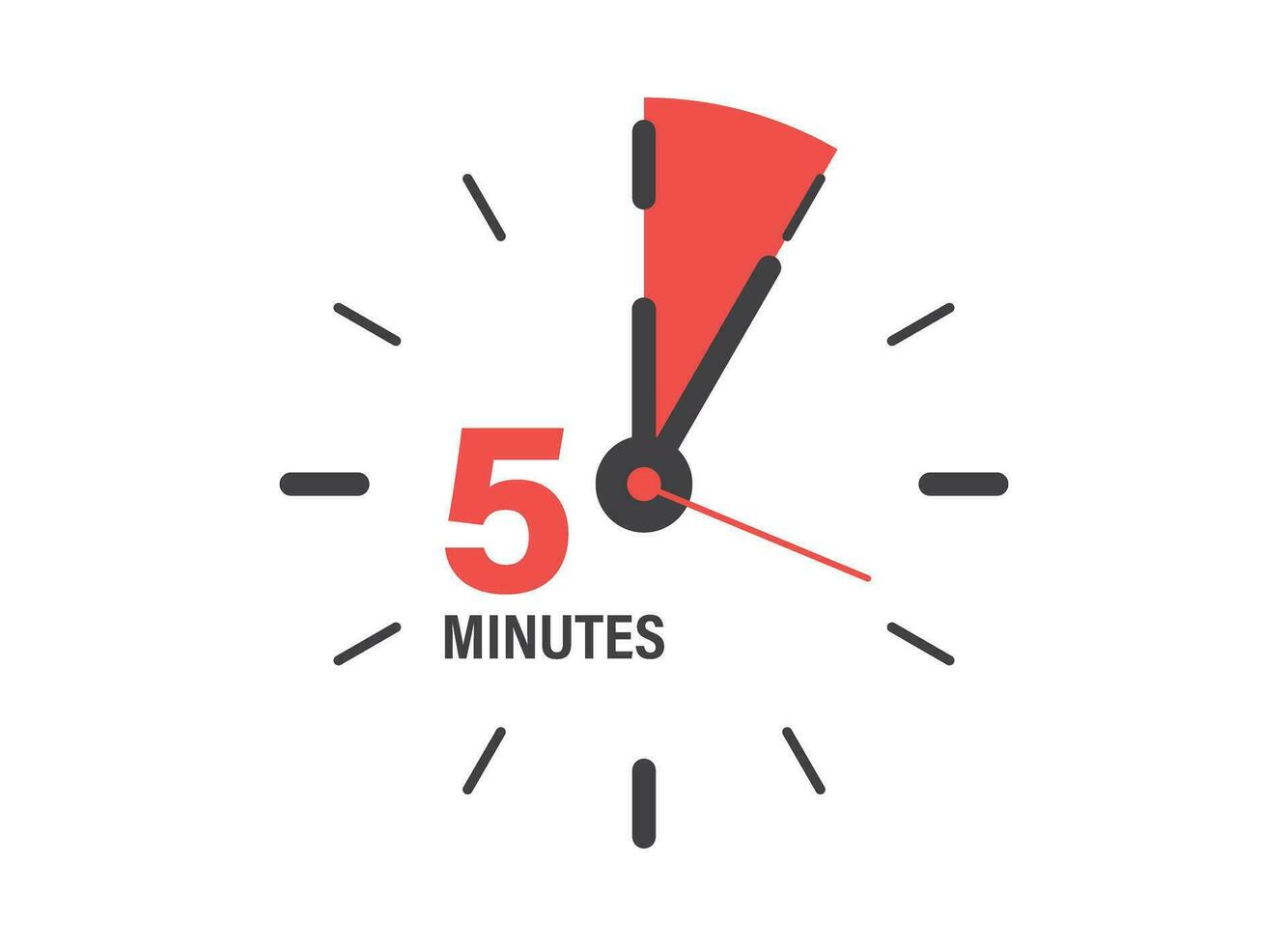 5 minutes on stopwatch icon in flat style. Clock face timer vector illustration on isolated background. Countdown sign business concept.