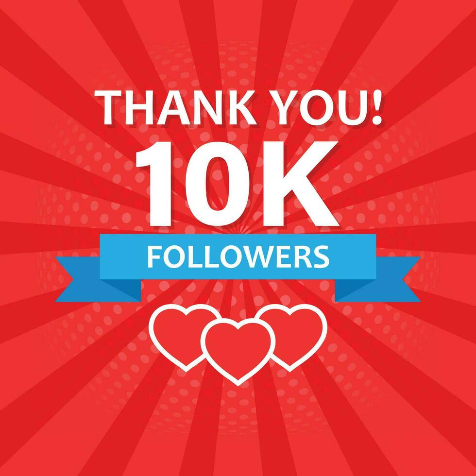 Thank you 10000 followers icon in flat style. Subscription amount vector illustration on isolated background. 10k follower sign business concept.