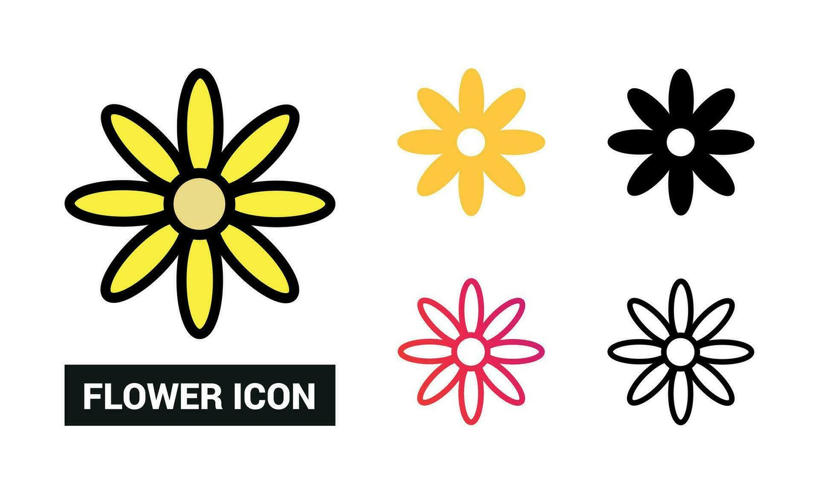 flor icono conjunto vector ilustración