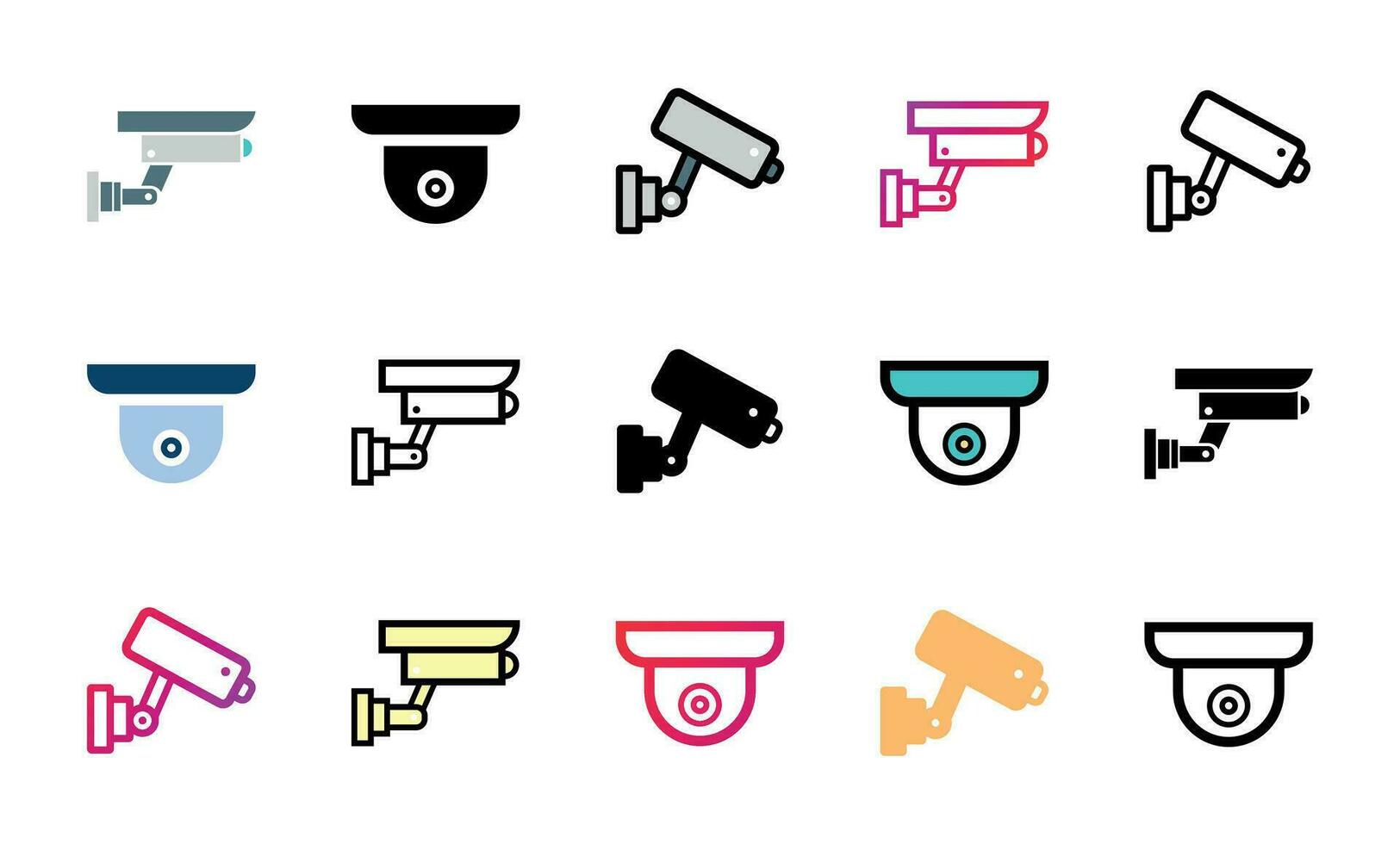 Cctv Camera Icon Set Vector Illustration