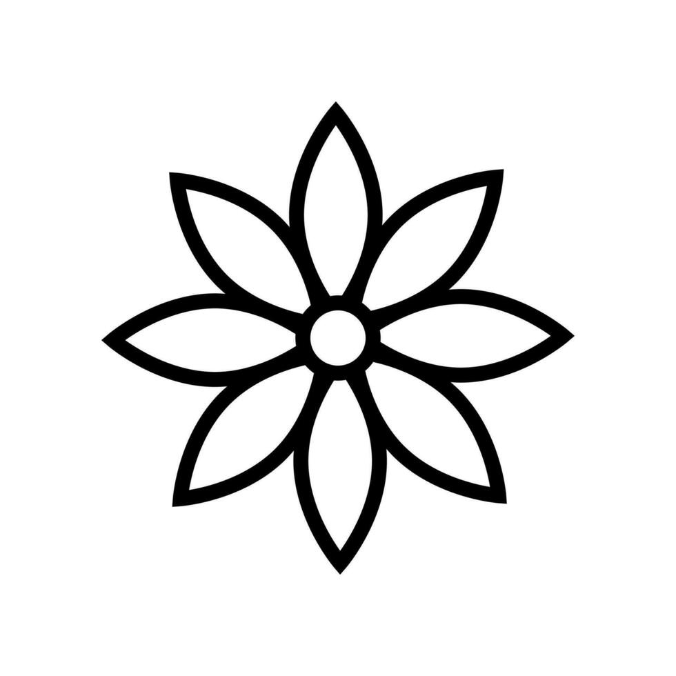 Flower Icon. Lineal Style Flower Outline Icon Vector Illustration